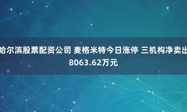 哈尔滨股票配资公司 麦格米特今日涨停 三机构净卖出8063.62万元