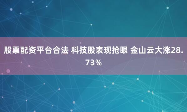 股票配资平台合法 科技股表现抢眼 金山云大涨28.73%