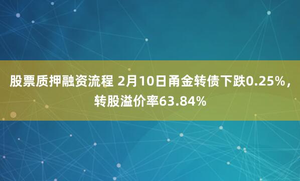 股票质押融资流程 2月10日甬金转债下跌0.25%，转股溢价率63.84%